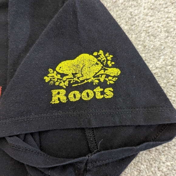 Roots organic cotton black Tshirt women's size Small - Picture 4 of 6